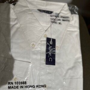 NEW white Men's Button down shirt size XL